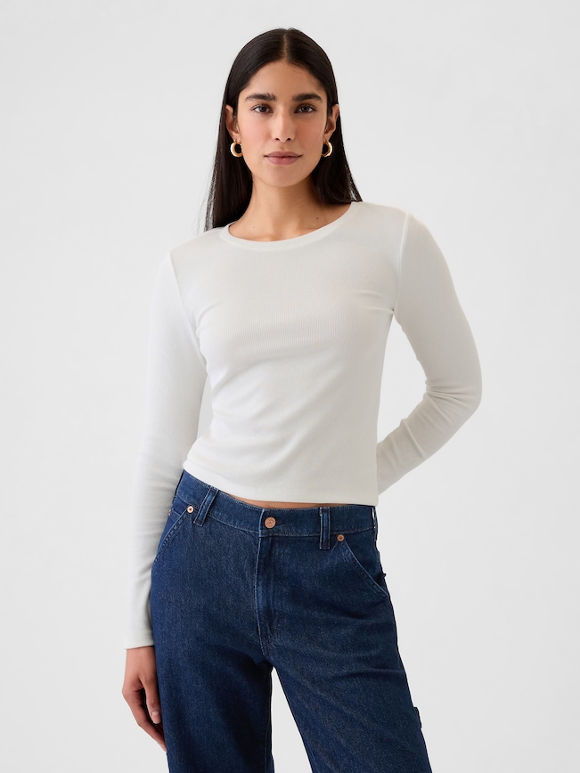 Modern Rib Cropped T-Shirt