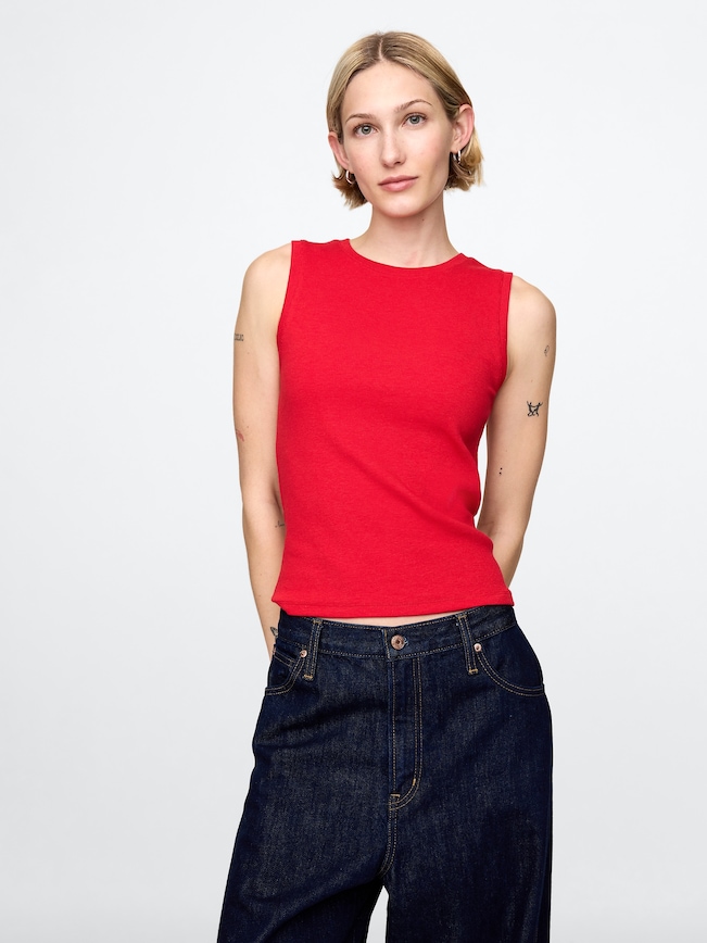 Modern Rib High-Neck Top