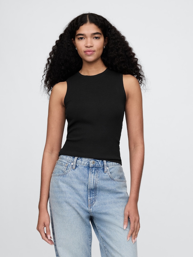 Modern Rib High-Neck Top