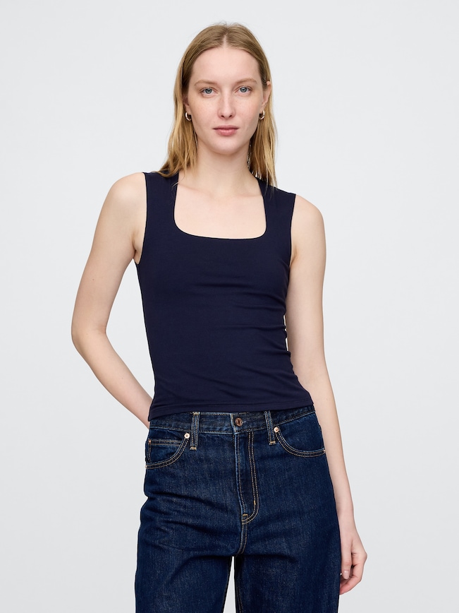CloseKnit Jersey Square-Neck Top