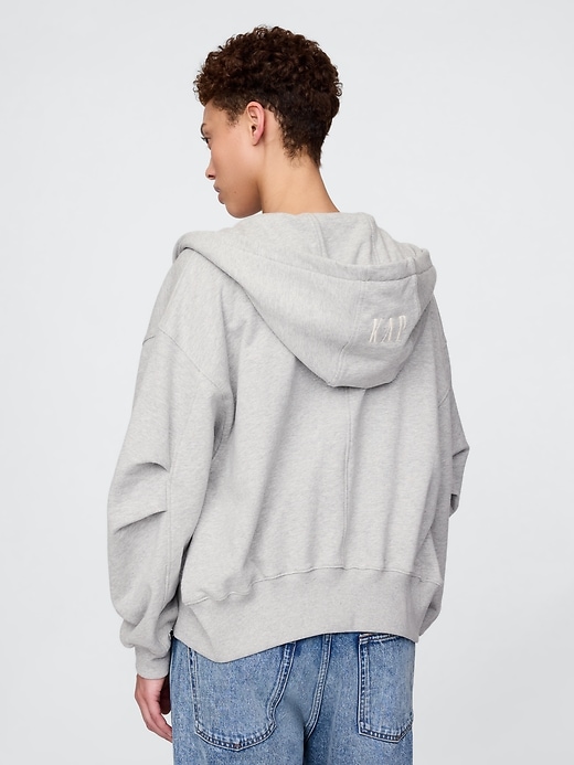 3 of 8 showing, with the color Heather grey of product Gap × HFR Floral Zip Hoodie by Kaphill