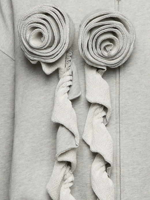 4 of 8 showing, with the color Heather grey of product Gap × HFR Floral Zip Hoodie by Kaphill