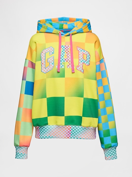 7 of 8 showing, with the color Rainbow checkered of product Gap × HFR Checkered Logo Hoodie by BruceGlen