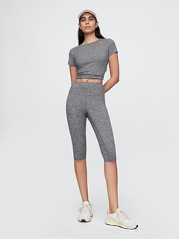 GapFit Smooth High Rise Jersey Cropped Leggings