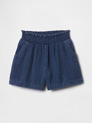 Baby & Toddler Crinkle Gauze Denim Pull-On Shorts