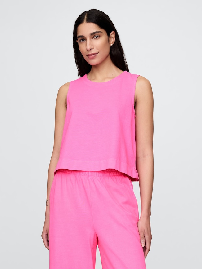 Heavyweight Organic Cotton Cropped Shell Tank Top