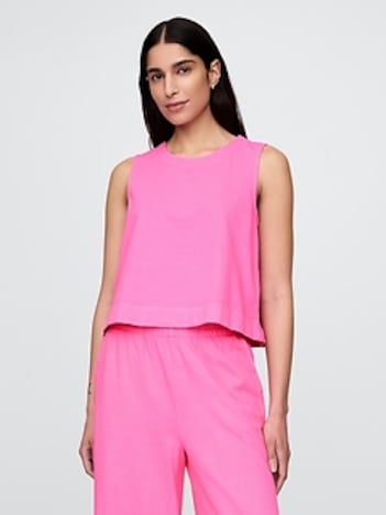 Heavyweight Organic Cotton Cropped Shell Tank Top