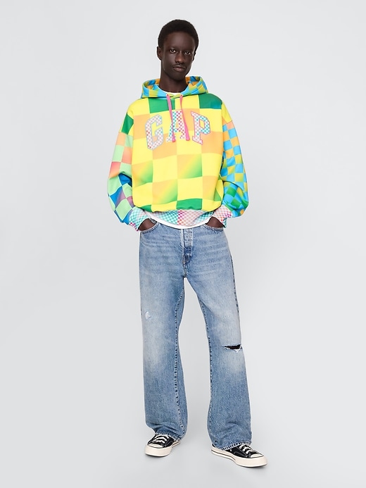 2 of 8 showing, with the color Rainbow checkered of product Gap × HFR Checkered Logo Hoodie by BruceGlen
