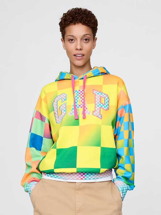 5 of 8 showing, with the color Rainbow checkered of product Gap × HFR Checkered Logo Hoodie by BruceGlen