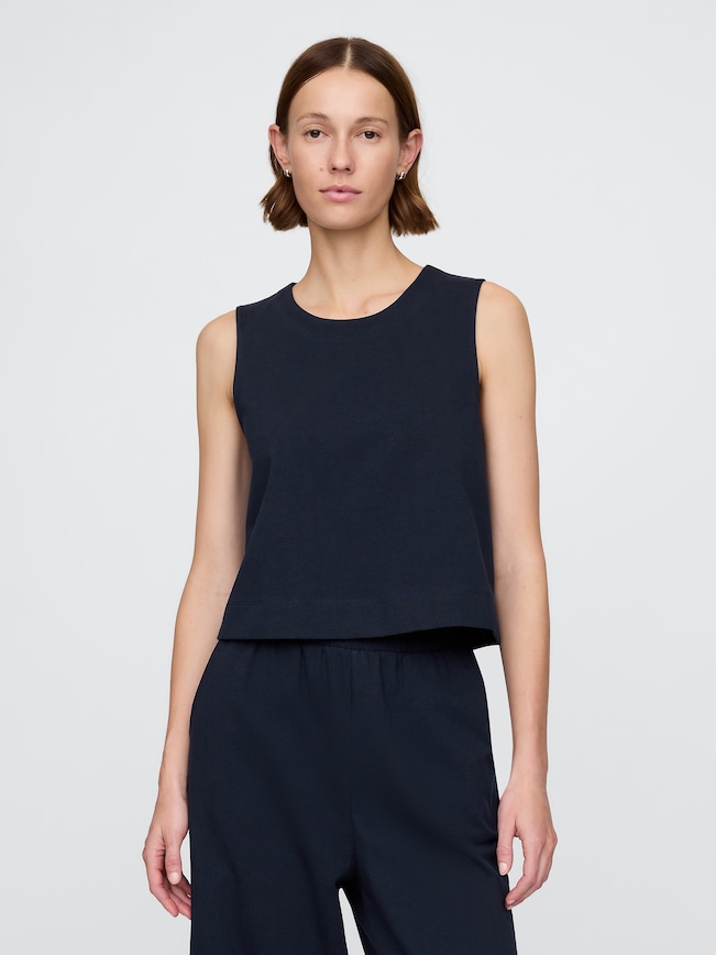 Heavyweight Organic Cotton Cropped Shell Tank Top