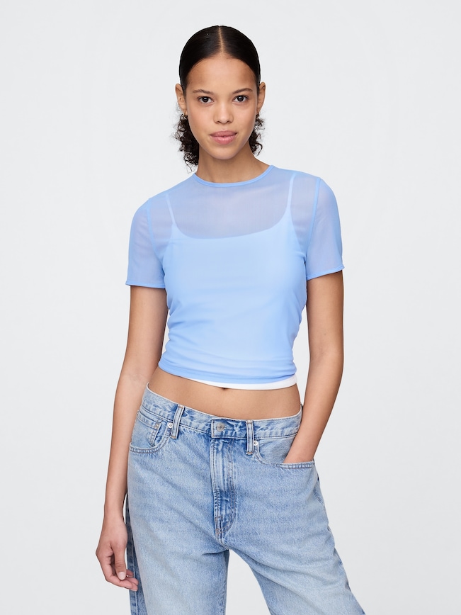 Mesh Cropped T-Shirt