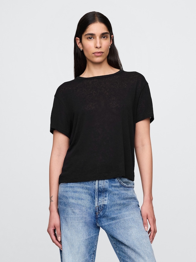 Linen-Blend T-Shirt