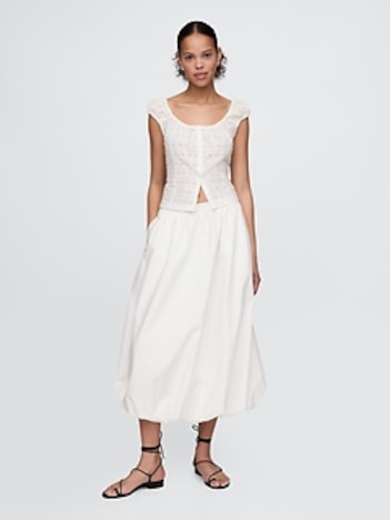 Easy Bubble Midi Skirt