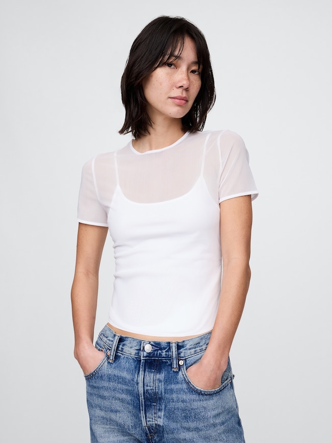 Mesh Cropped T-Shirt