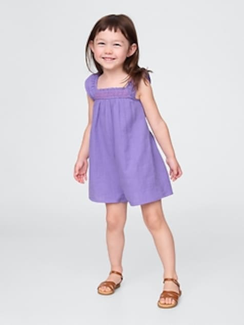 Baby & Toddler Crinkle Gauze Flutter-Sleeve Romper