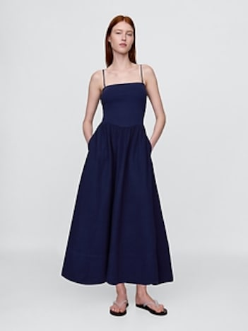 Cotton Gauze Mixed Media Maxi Dress